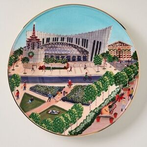 Anthropologie Holiday in the City Stoneware
Dessert Plate Nashville Christmas